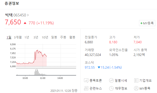 빅텍 주가 전망