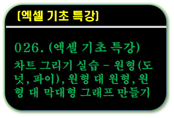 엑셀 원형, 원형 대 원형, 원형 대 막대형, 도넛 차트