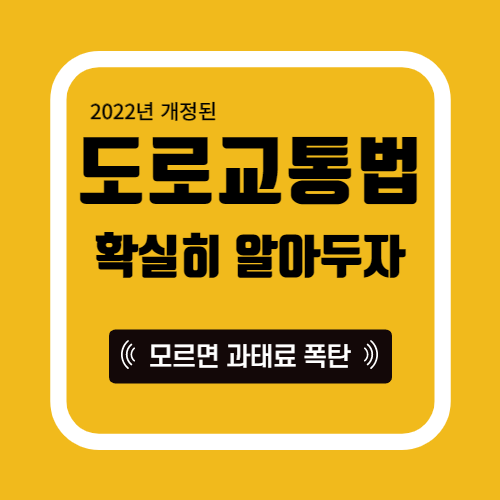  2022 도로교통법 개정 확실히 알아두자