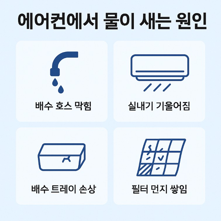 에어컨에서 물이 새는 원인과 해결법