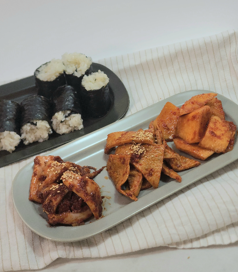 충무김밥 황금레시피-오징어무침-어묵무침-무김치