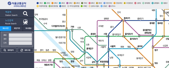 서울 지하철 4호선노선도 크게 보기