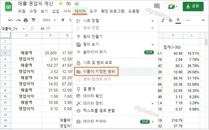 데이터-이름이 지정된 범위