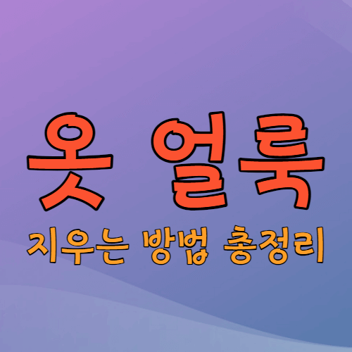 옷 얼룩 지우는 방법 정리