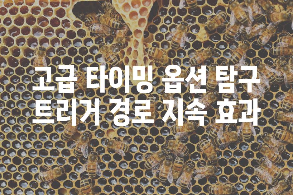 고급 타이밍 옵션 탐구 트리거 경로 지속 효과