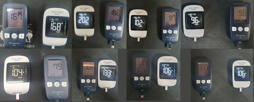 혈당측정기 2개로 동시에 혈당비교 사진8개 합