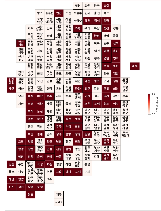 인구 소멸 위기 지역 그리기