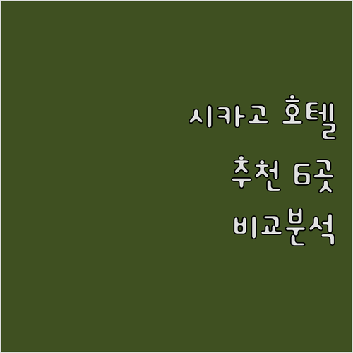 시카고 매그니피센트 마일 호텔 추천 