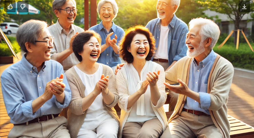 노인들이 즐거워한는사진