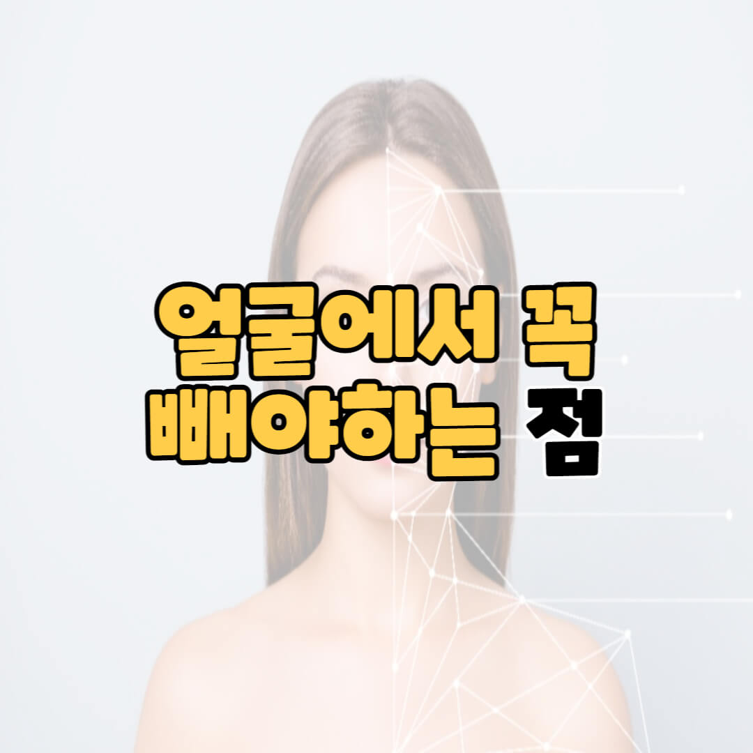  얼굴에서 꼭 빼야하는 점