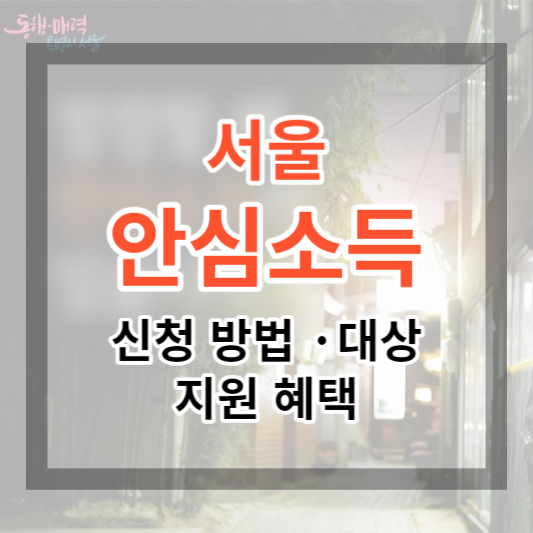  2024 서울 안심소득 신청 방법 및 지원 대상, 내용, 서울시의 소득보장제도 시범 사업에 신청해 보세요.