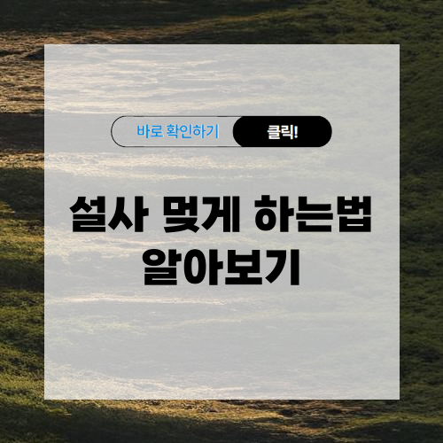 설사 멎게 하는법 알아보기