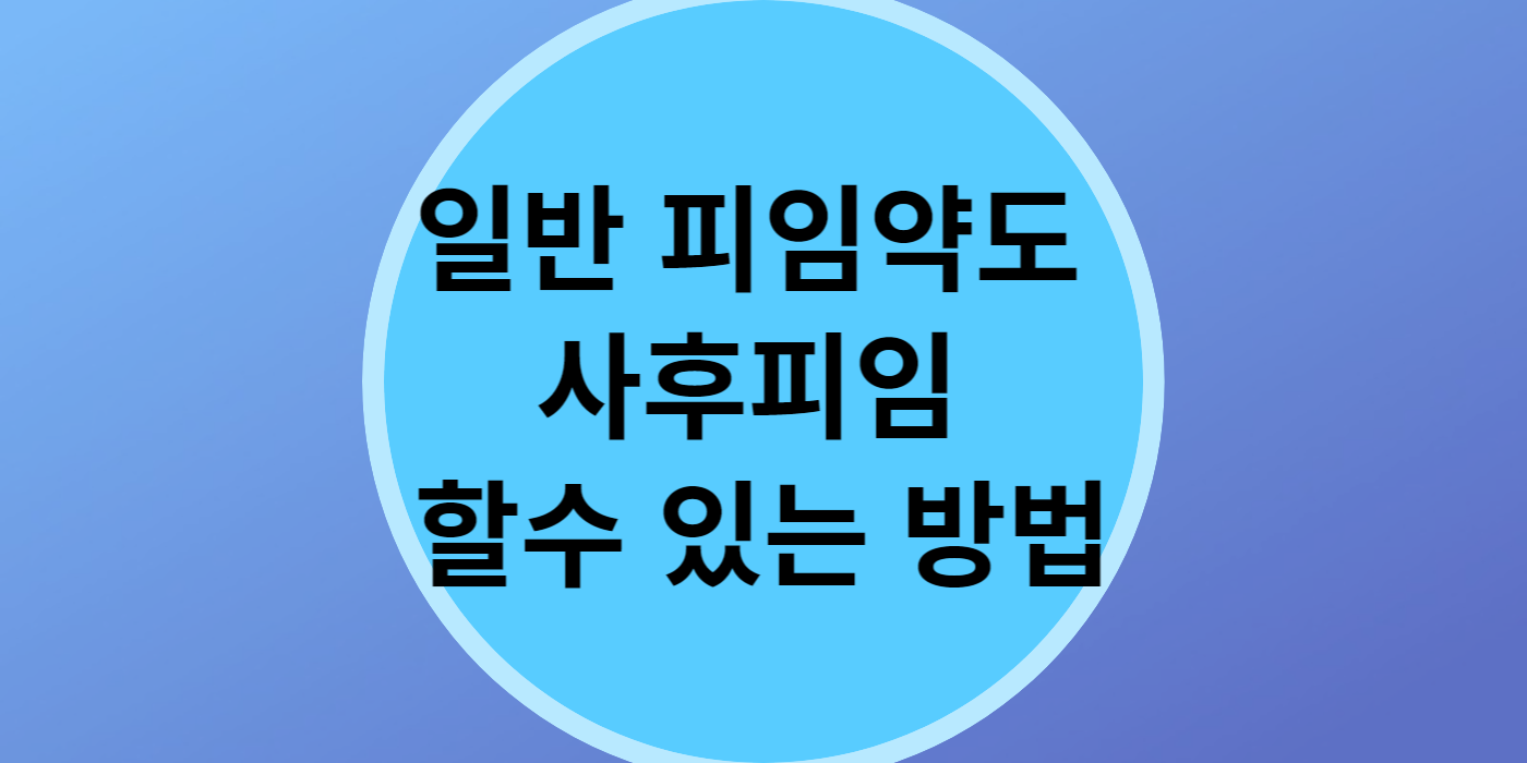 일반 피임약도 사후피임 할수 있는 방법