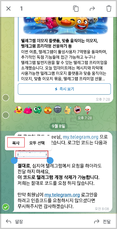 텔레그램대화창