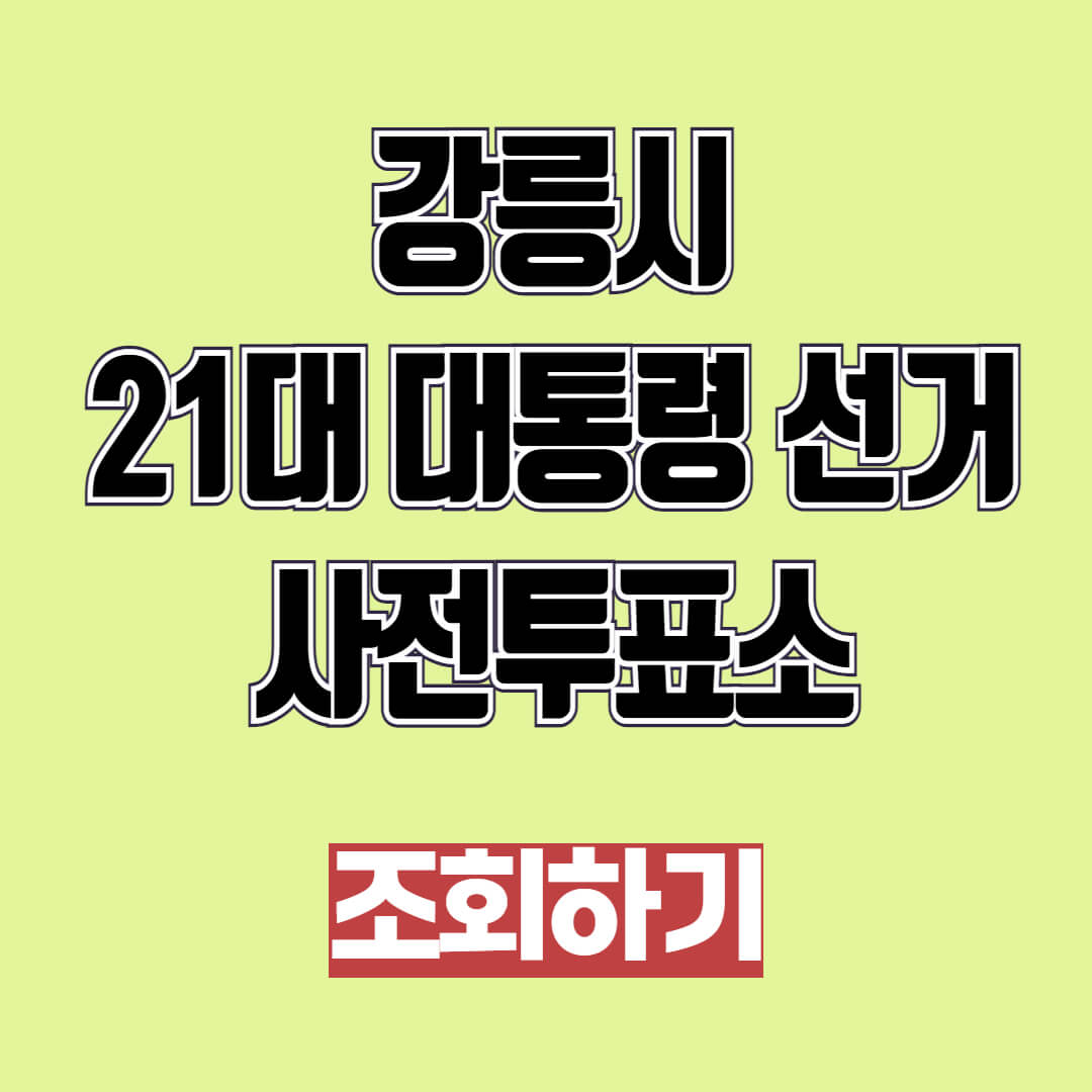 2025 강릉시 21대 대통령 선거 사전투표소 조회
