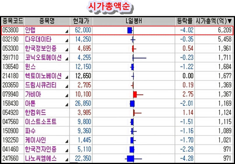 시가-총액-순