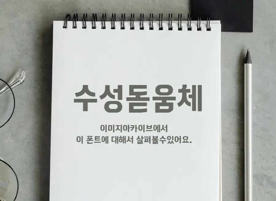 수성돋움체 : 획이 굵고 단순하지 않은 생동감 있는 느낌의 무료폰트