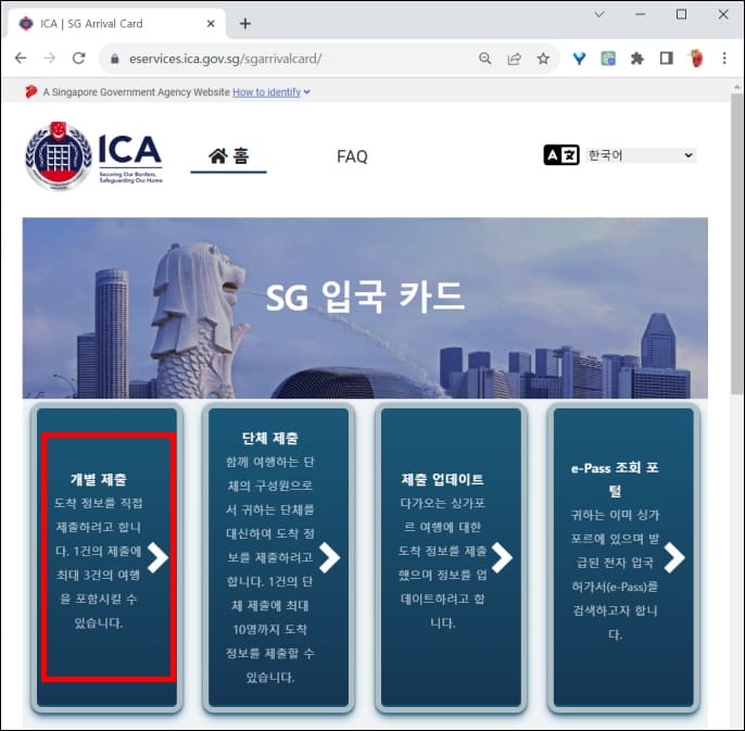 개별 제출