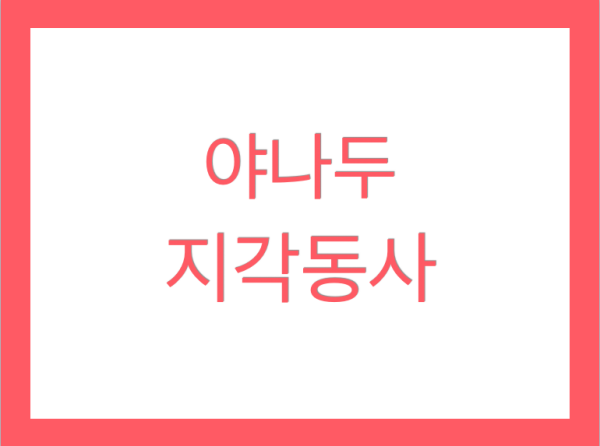  야나두 기초영어 지각동사 어떻게 말할까?