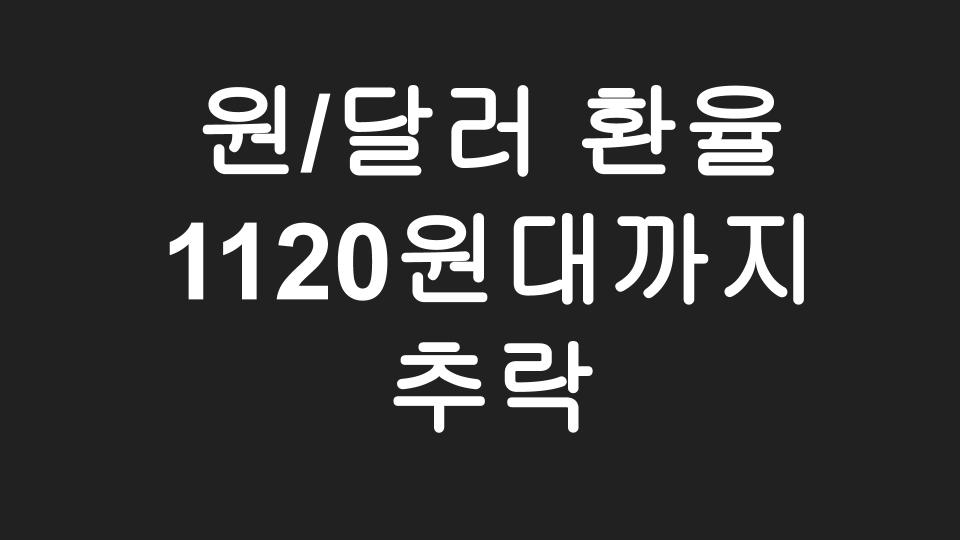 [미국주식] 원/달러 환율 한달새 50원 추락, 달러 사재기 해야되나?