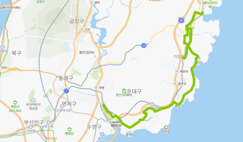  [부산 181번버스] 노선 ,시간표 : 기장 용궁사, 송정해수욕장, 해운대역, 동백역, 벡스코, 센텀시티역