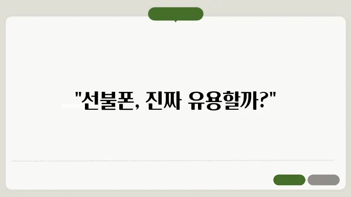 선불폰 뜻 장단점