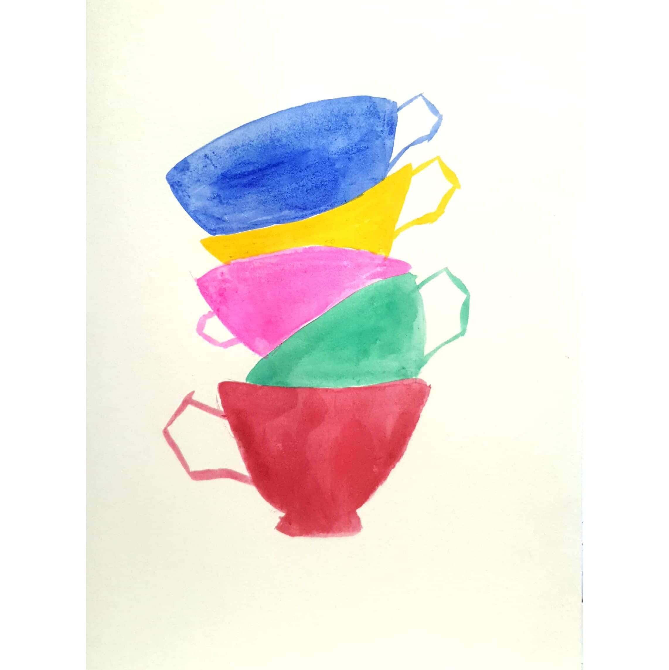  Cup of Cups 컵들 / 일러스트레이션 그림 드로잉 / 정물화 그리기