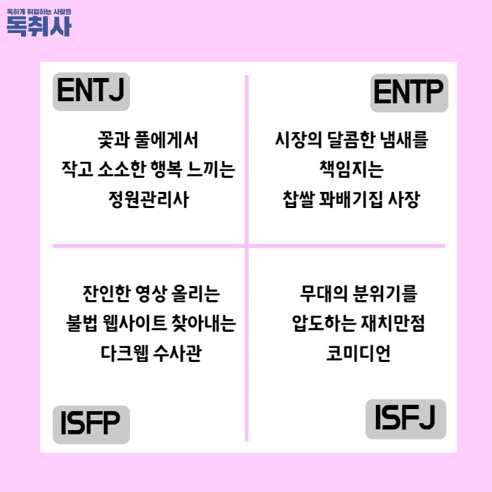  MBTI 별 어울리는 직업 추천