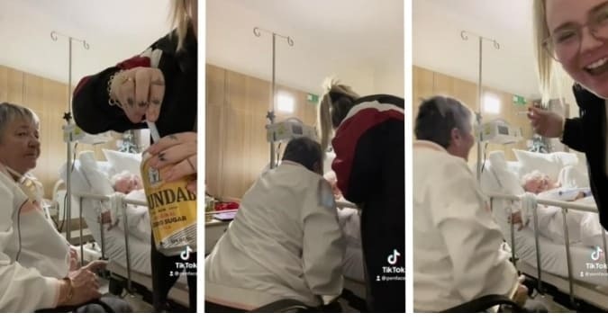  아버지가 가장 좋아하는 럼주와 콜라를 마지막 음료로 준 딸 VIDEO: Her father passed away the next morning, and she says she's so thankful she recorded those precious last moments of interaction.