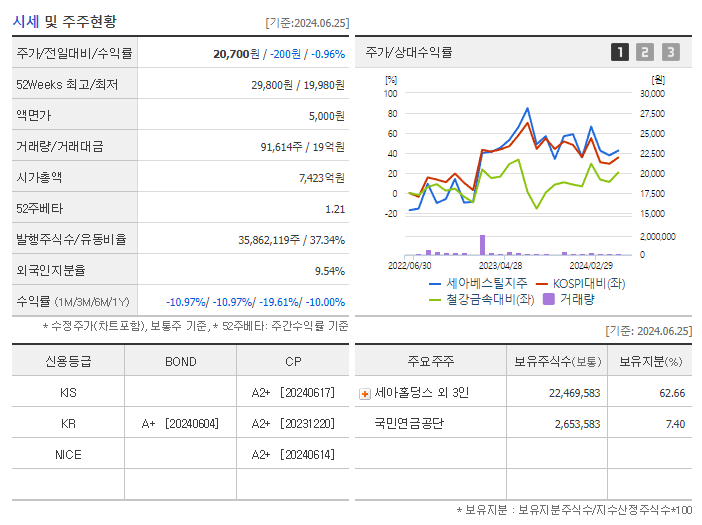 세아베스틸지주_기업개요