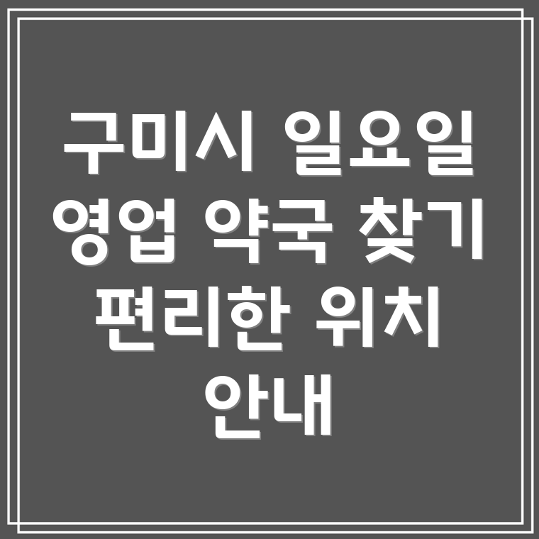 일요일 영업 약국