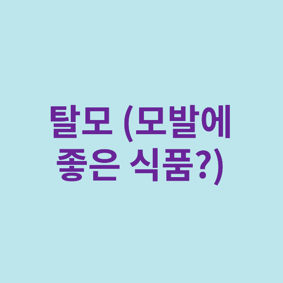  탈모 (모발에 좋은 식품?)