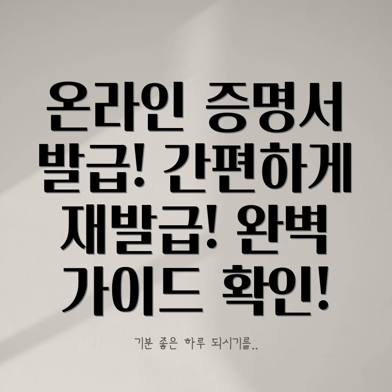 온라인 증명서 재발급