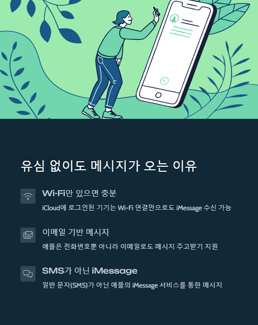 유심 없이도 메시지가 오는 이유