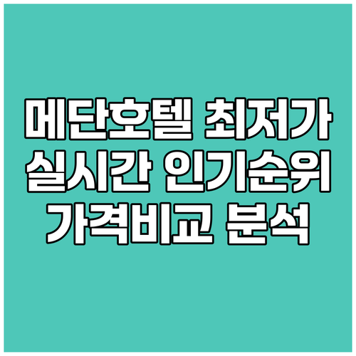 메단 호텔 최저가 비교 분석 실시간 