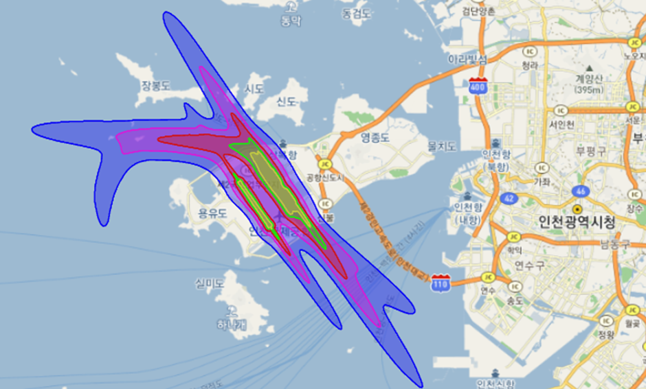 인천국제공항-소음등고선