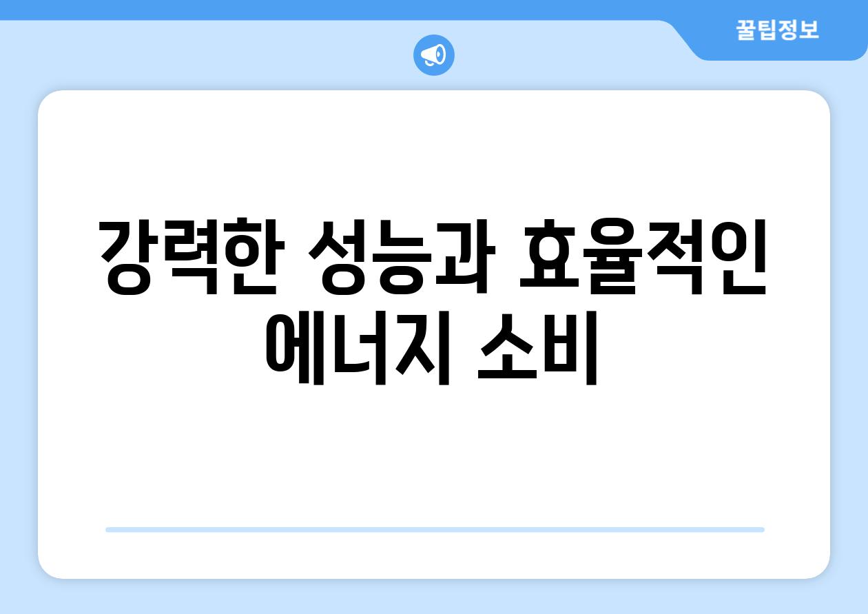 강력한 성능과 효율적인 에너지 소비