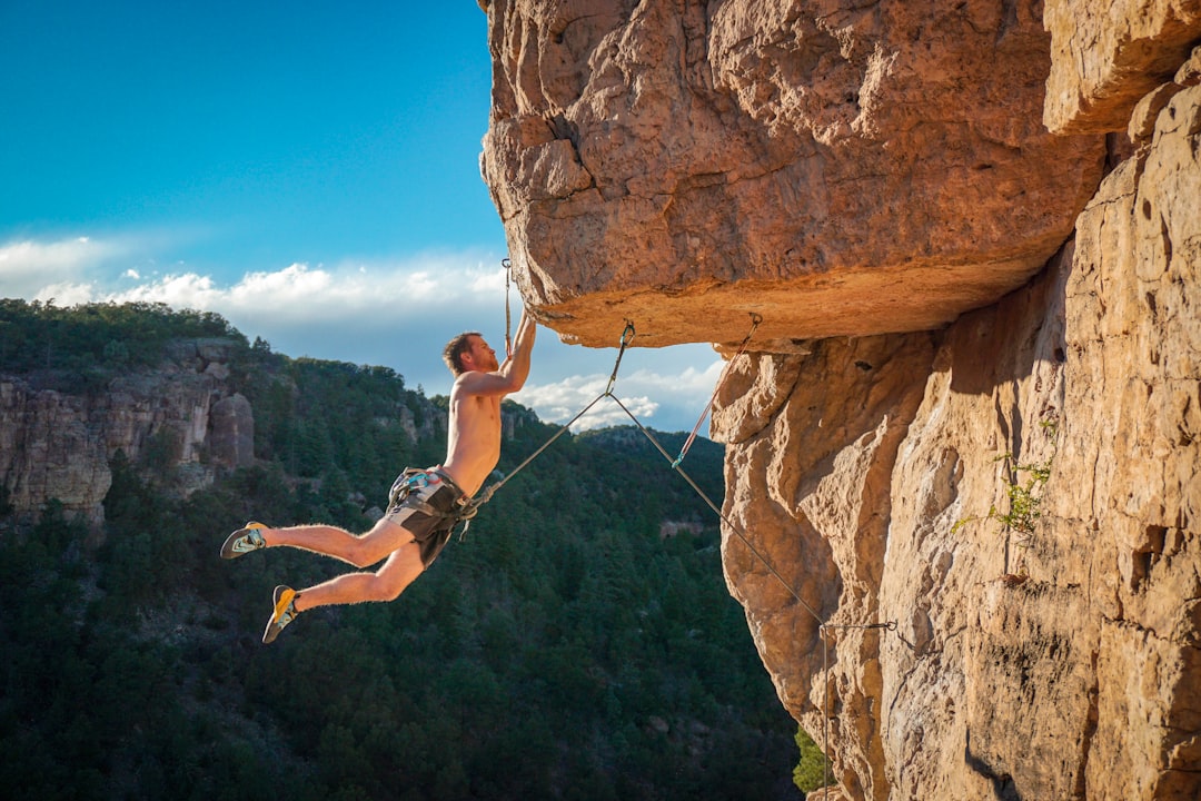 Climbing.