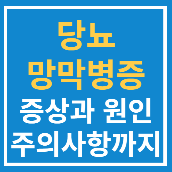  당뇨망막병증 증상과 원인 주의 사항까지 알아보기