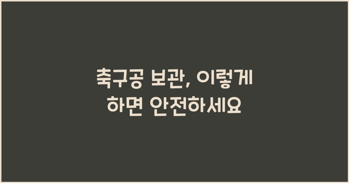 축구공 보관