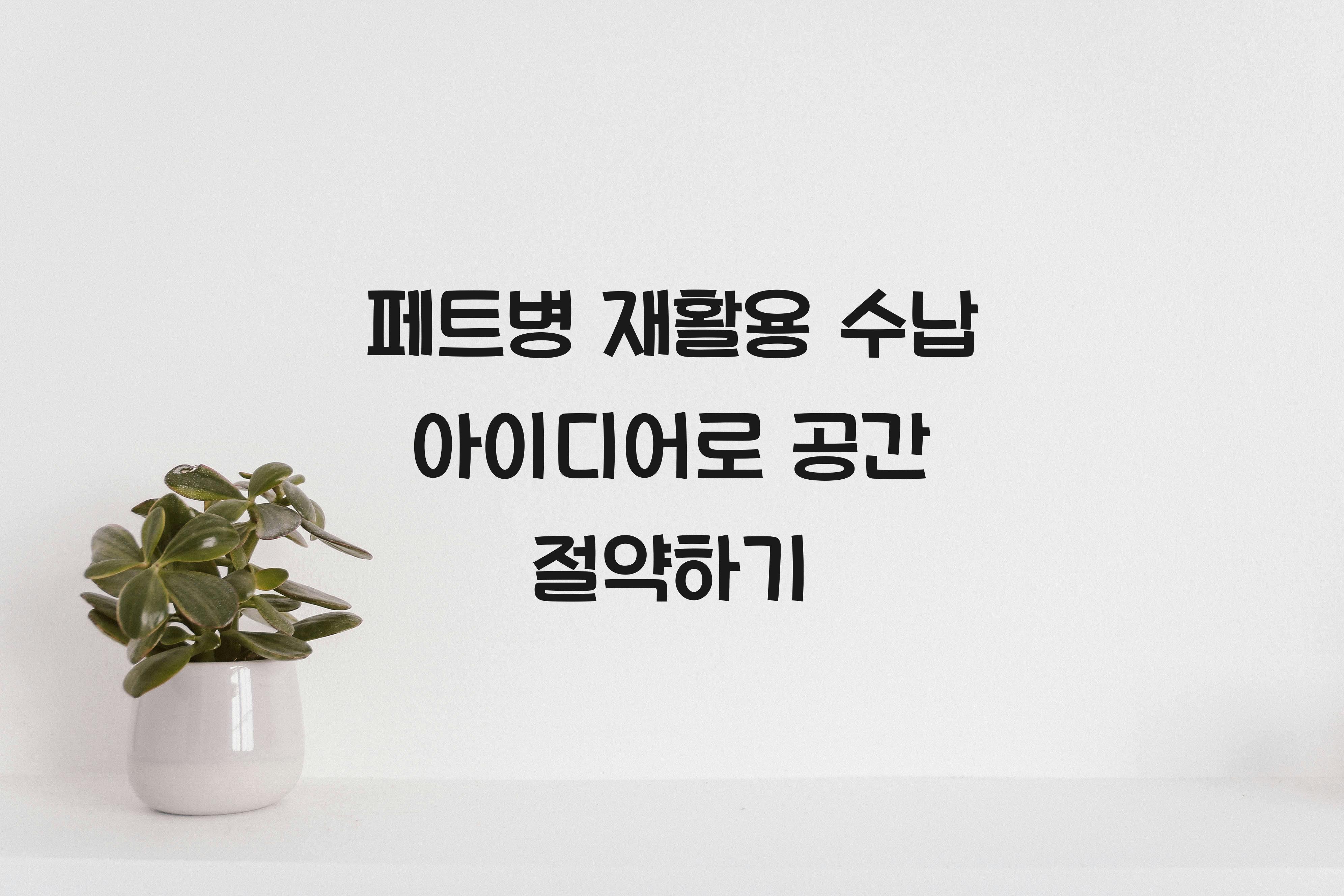 페트병 재활용 수납 아이디어