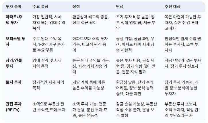 부동산-투자-종류-장단점-추천대상