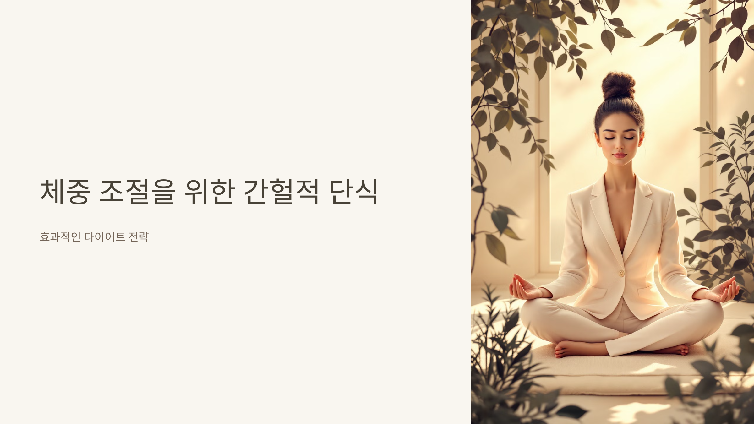 체중 조절을 위한 간헐적 단식: 효과적인 다이어트 전략