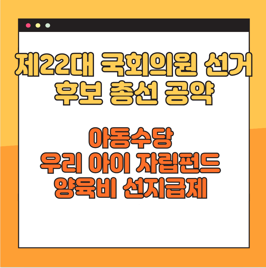 제 22대 국회의원 선거 후보 총선 공약