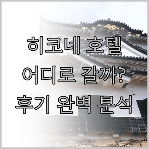 히코네 호텔 어디로 갈까? 🤔 후기와