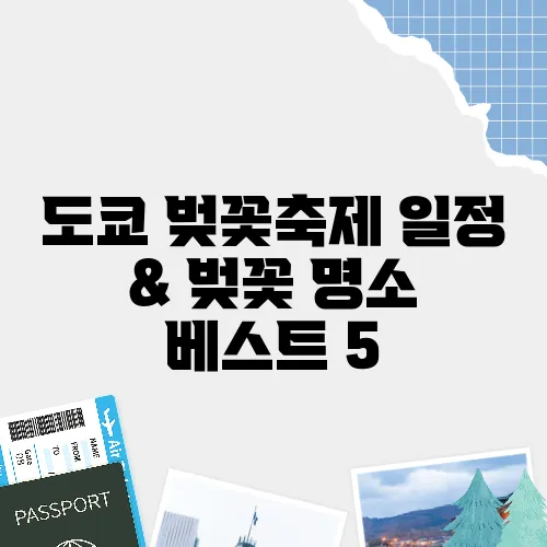 도쿄 벚꽃축제 일정 & 벚꽃 명소 베스트 5