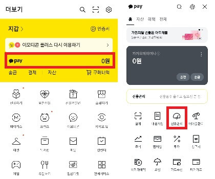 카카오페이 신용조회 방법