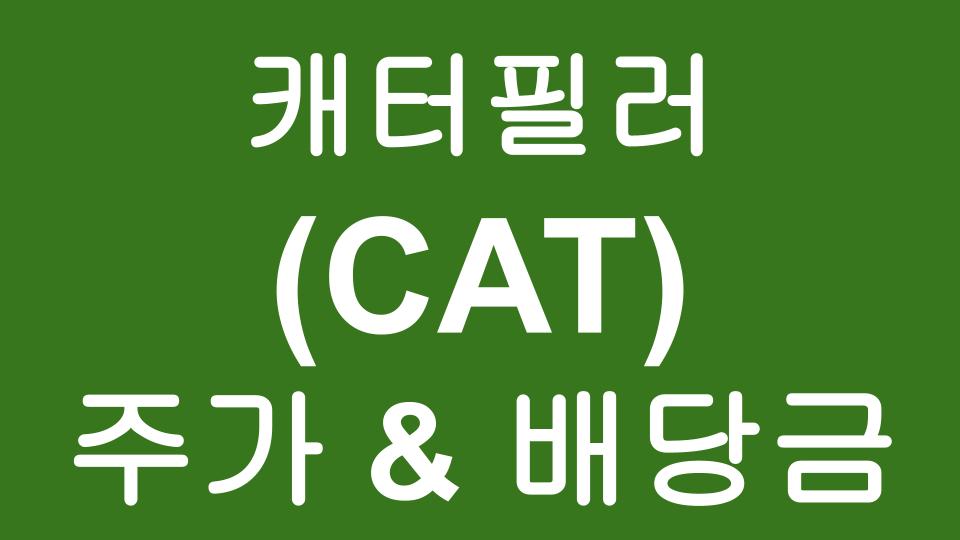  캐터필러(CAT) 주가 & 배당금 - 세계적인 산업 중장비, 건설 기업