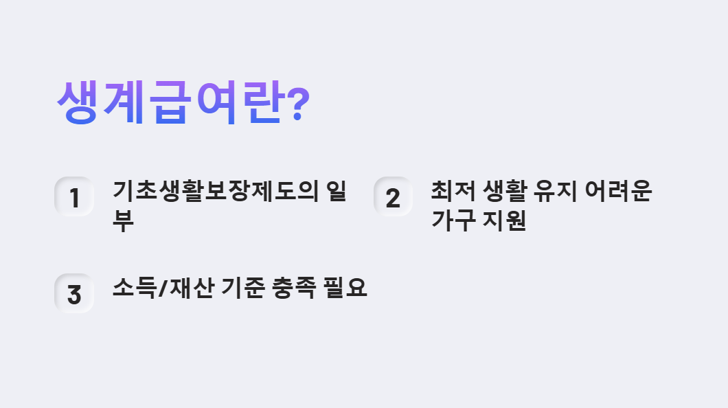 생계급여 정의