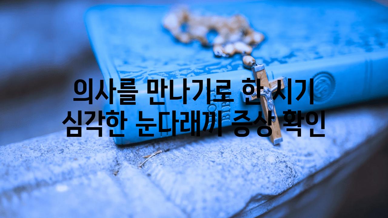 의사를 만나기로 한 시기 심각한 눈다래끼 증상 확인